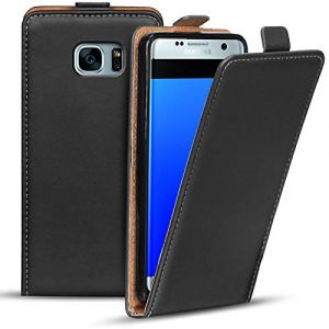 Verco Flip Case pour Samsung S7 Coque, Housse en PU Cuir avec Magnetique Cover pour Samsung Galaxy S7 Etui, Noir (ATS-Discounter, neuf)