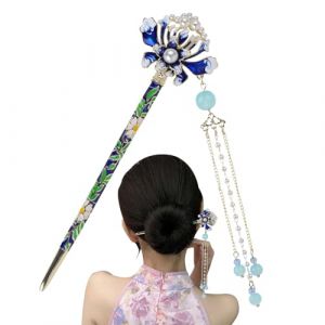 Épingle À Cheveux Chinoise - Épingle À Cheveux Enroulée À Pompon | Bâton De Cheveux Asiatique À Tenue Ferme | Épingle À Cheveux Papillon De Style Chinois | Tendance Nationale Épingle À Cheveux H (longfea, neuf)