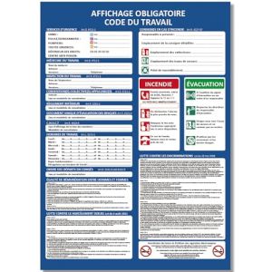 Panneau Code du Travail 2025 - Affichage Obligatoire A3 (42x29.7 cm) en PVC Écologique 1 mm - Résistant aux UV, Surface Mate Antireflet (CubeCrafter-Pro, neuf)