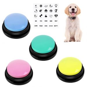 vsshe Buzzer Enregistrable Lot de 5, Boutons parlants, Bouton Enregistreur Buzzer Sonore avec Enregistrement de 30 Secondes, Bouton Communication pour Animaux (tirehor, neuf)