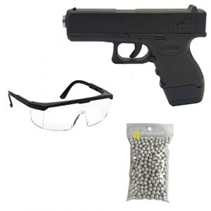 Pack Airsoft Pistolet G.16 à Ressort/Couleur: Noir/Matière: Métal/Puissance 0.3 Joule/Livré avec Accessoires (THE REPLICANT, neuf)