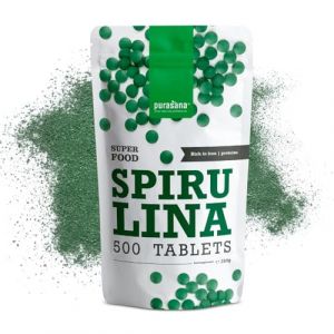 Purasana® Spiruline BIO, 500 Comprimés, Riche en Protéines, Fer, Antioxydants. Satiété Naturelle, Détox. Protéine Végétalienne Biologique. Phycocyanine. Augmente l'énergie, Réduit Fatigue. (PURASANA, neuf)