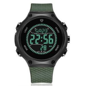 CIVO Montre Homme Digitale Sport - Numerique Étanche Montre Bracelet Chronomètre - Militaire Vert Grand Cadran Alarme Lumière LED (CIVO Direct-FR, neuf)