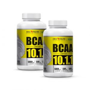 BCAA COMPRIM&Eacute;S 10.1.1 - Acides Amin&eacute;s Musculation Vegan Hautement Dos&eacute;s - Votre Alli&eacute; Pour Des Entra&icirc;nements Efficaces - Performance Accentu&eacute;e - Programme 60J - Lot de 2 x 120 Comprim&eacute;s - Eric Favre (Eric Favre - Boutique Officielle, neuf)