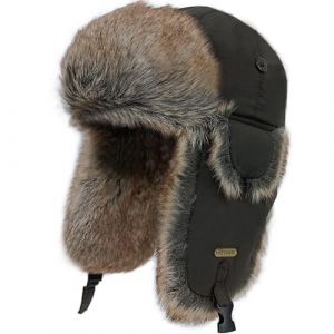 HEYANN Uschanka Trapper Chapeau Russe en Fausse Fourrure Casquette Earflap Hiver Bomber Chapeau d'hiver Unisexe Bonnet d'aviateur Chapeau Fourrure Adulte pour Homme, Marron, S/M (Heyann Direct, neuf)