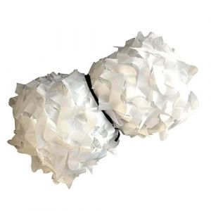 SZTVECFW Filet de Camouflage Blanc, Filet de Camouflage renforcé, Filet de Camouflage Militaire, Filet d'ombrage de Chasse, Stores de décoration de Noël de Mariage(1.5x6m) (JUNZHAN HOME, neuf)