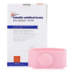 Ceinture de hernie pour bébés, traitement de ceinture de hernie 2 pièces pour la thérapie de hernie pour enfants ceinture de hernie ombilicale pour nouveau-nés ceinture pour nourrissons(Rose) (Nofaner, neuf)