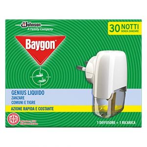 Baygon Insecticide/Diffuseur Électrique Liquide/Recharge Moustiques/Moustiques Tigres 30 Nuits Genius 2 en 1 (CorpoeCapelli, neuf)