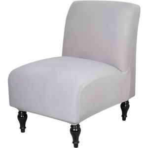 Housse de Fauteuil sans Accoudoir,Extensible 1 Place Housse De Chaise,Elastique Housse De Canapé Housse De Salle à Manger Amovible Lavable pour Salon Chambre (Color : Light Gray, Size : 1pc) (Lausit Zenr, neuf)