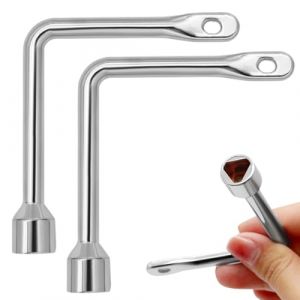 NHQZ 2 pièces Métal Clé Triangle Poubelle, Clef Triangle, Cle Triangulaire Cle Triangle Clé Armoire Electrique Pour Boîte Électrique Gaz Eau Compteur Électrique Boîte Armoire (NHQZ, neuf)
