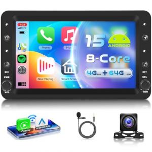 VECHTEL 8 Core 4G+64G Autoradio Android 15 pour Alfa Romeo 159 2004-2011, 7 Pouce HD &Eacute;cran Tactile IPS Stereo Auto avec Carplay Android Auto sans Fil GPS Wi-FI Bluetooth USB FM RDS Cam&eacute;ra de Recul (VECHTEL, neuf)