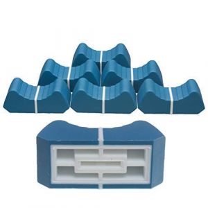 6 X Prof. Bouton Fader Bleu Azur avec Blanc Tableau de Bord Enregistrement 8mm / Levier 1 Schiebeknopf Potentiom&egrave;tre &agrave; Glissi&egrave;re Bouton Manette Fader (pot4audio, neuf)