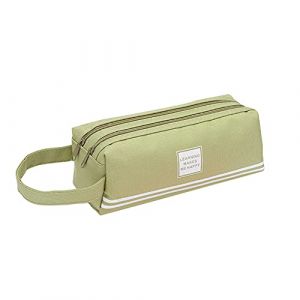 Trousse Scolaire Garcon Fille Ado, Étui à Crayons Trousse à Crayons Grande Capacité avec 2 Compartiments, Sac à Crayons école Papeterie Organisateur pour Stylos Trousse à Maquillage Femme Homme (Surakey, neuf)