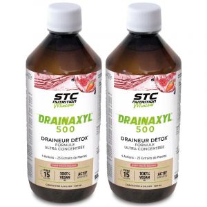 STC NUTRITION - Drainaxyl 500-4 actions : Br&ucirc;le-graisses, digestion ventre plat, circulation jambes l&eacute;g&egrave;res & drainage d&eacute;tox - 23 extraits de plantes dont Elim'Real&reg; - Go&ucirc;t Fruits rouges - Lot de 2 (Parabio Sant&eacute;, neuf)