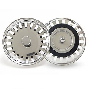 VEGCOO Bouchon Evier Cuisine Filtre Evier Cuisine Bouchon de Lavabo de Salle de Bain en Acier Inoxydable Filtre de Lavabo de Salle de Bain,Bouchon d'&eacute;vier Universel (79mm) (LCD UK Store, neuf)