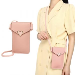 UEIOAVL Portefeuilles femme Portefeuille suspendu en cuir PU pour femmes, 1 pièce, sac de téléphone suspendu, sac à bandoulière pour Smartphone (rose) (KONGLINpengde, neuf)