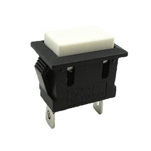 Bouton poussoir OFF/ON unipolaire (2 broches) 6 A, 250 V, montage 19,5 x 12 mm - Interrupteur ne se verrouille pas. (MixWare MegaShop, neuf)