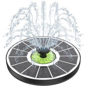 SZMP Fontaine Solaire Extérieur, 3.5W Flottante Pompe Bassin Solaire, 2025 Fontaine Solaire Verre avec 7 Buses & 4 Tiges Fixes pour Bain d'oiseaux Aquarium Jardin Fountain (Blanc) (SZMP, neuf)