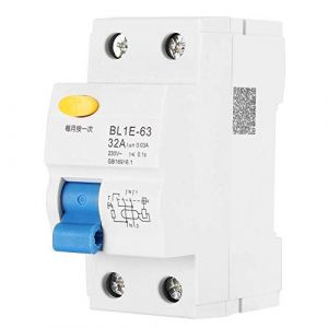 Jadeshay Disjoncteur à Courant Résiduel, BL1E-63 32A 1P+N RCCB 230V Disjoncteur Différentiel 30ma Protecteur de Fuite Protection Haute Performance pour Lignes de Distribution D'éclairage (Omykou, neuf)