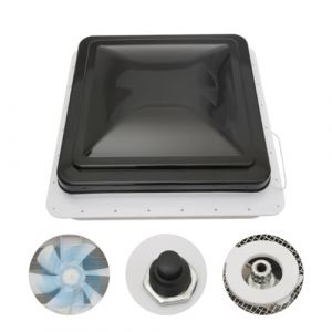 Lucarne de toit pour caravane, toutes les fonctions, réglable, protection solaire, protection contre la chaleur, avec aérateur, aération ou joint inclus, 42 x 42 cm (Caoyulana, neuf)