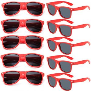 FSMILING Lot Lunette De Soleil Color&eacute; Pour Femmes Hommes,lot Lunettes Fluo Lunettes De Fantaisie Deguisement Pack De Fete(rouge) (ONE TWO THREE, neuf)