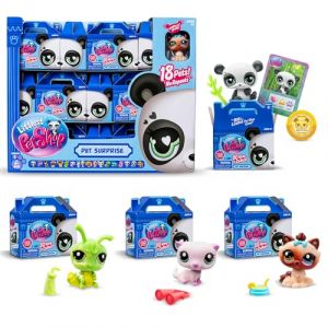 Littlest Pet Shop: Ensemble de collection de 18 figurines de collection pour animaux de compagnie &ndash; 7e g&eacute;n&eacute;ration, animaux #1-#18, figurine authentique &agrave; t&ecirc;te flottante, jouet d'imagination &agrave; (Fast Media Ships From USA, neuf)