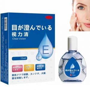Gouttes oculaires anti-fatigue, gouttes oculaires japonaises, solution &eacute;claircissante pour les yeux du Japon, gouttes oculaires anti-fatigue pour une vision claire, soulager la fatigue oculaire (1pcs) (Xu-FR, neuf)