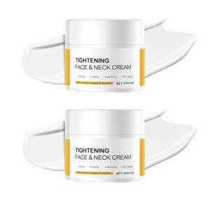 Cr&egrave;me raffermissante pour le cou aux peptides et au r&eacute;tinol - Cr&egrave;me raffermissante pour le visage et le cou - Lifte la peau rel&acirc;ch&eacute;e, lisse les rides et ridules, hydratant anti-&acirc;ge (2pcs) (henanluoyi, neuf)