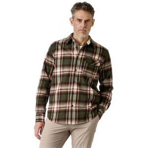 LAPASA Chemise Flanelle Homme 100% Coton Manches Longues Chemise de B&ucirc;cheron &agrave; Carreaux Douce & Confortable M138 Vert Fonc&eacute; & Rouge S (LAPASA-FR, neuf)