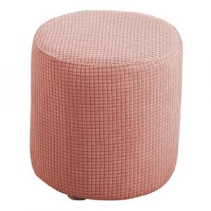 Rockible Housse de Pouf Extensible Ronde Amovible avec Rangement pour Repose-Pieds Salon, Rose (motokitio, neuf)
