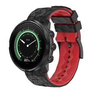 Gheper Bracelet en silicone souple dichromatique compatible avec Suunto 9 Baro/Suunto 7/Suunto 9/Suunto D5/Suunto Spartan Sport Wrist HR Bracelet de rechange pour montre intelligente (Gheper-FR, neuf)