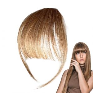 Frange de cheveux humains &agrave; clipser &ndash; Frange de cheveux humains &agrave; clipser &ndash; Extensions de cheveux &agrave; clipser pour femme &ndash; Frange incurv&eacute;e pour un usage quotidien (spraiy, neuf)