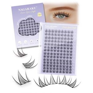 NAGARAKU DIY Faux Cils 126 Pcs S&eacute;rie Cloud Doll Eye Manga Cils Bouquet Bande Fine Souple R&eacute;utilisables Pour D&eacute;butantes Usage Quotidien Look Naturel Lash Cluster 14 Rows Snow Lotus (0,07mm C 10&ndash;12mm) (NAGA Beauty, neuf)