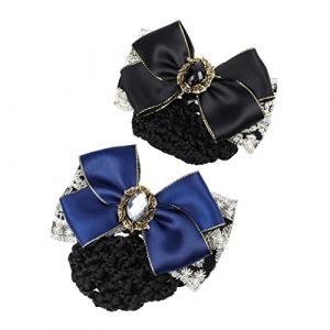 Beaupretty 2 Pièces filet à cheveux bureautique accessoires pinces cheveu bluch pince à cheveux française filets à cheveux pour cuisiner épingle à cheveux chignon résille chignon net Dentelle (lorianca, neuf)