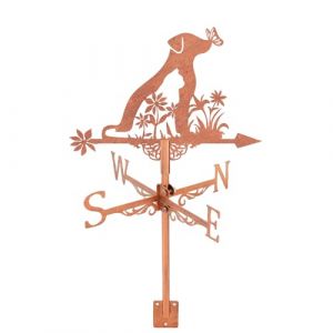 SUPERDANT Girouette de Jardin Exterieur pour Chien Girouette pour Chat Girouette en Métal Girouettes en Cuivre Girouettes Décoratives pour la Direction du Vent Panneaux pour Abris de Ferme (SUPERDANT EU, neuf)