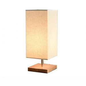 Mengjay Lampe de Chevet E27 Finitions Supers Socle en Bois Carr&eacute; Abat-jour en Tissu Lampe de Chevet Rectangulaire Ambiance Jolie lumiere Tamis&eacute;e pour Chambre Salon Chambre B&eacute;b&eacute; Salon. (Geste shop, neuf)