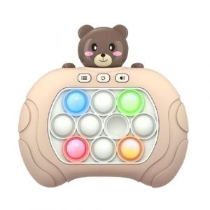 Console De Jeu Quick Push Bubbles,Jeu Fidget électronique,Puzzle Pop It Game Machine,Push Pop Bubble Sensory Fidget Toy,Sensory Fidget Toys for Kids,Machine Jeu Puzzle-Pop (Ours Couleur) (DAJIDALI-DE, neuf)