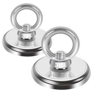 2 Pi&egrave;ces Aimant Puissant, 55KG Aimant en N&eacute;odyme Super Diam&egrave;tre 36 mm Aimant de Peche Neodyme Super Puissant, Super Forte Magn&eacute;tique pour l'industrie et la Science P&ecirc;che Magn&eacute;tique et Garage (ROYALGURU O&Uuml;, neuf)