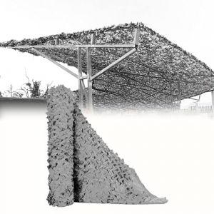 Filet de Camouflage Gris 210D 9X9m Filet Pare-Soleil extérieur pour Protection Solaire Camouflage de Chasse Militaire Jeux à thème décoration de Salle de fête Housse de Voiture (Defend-kit, neuf)