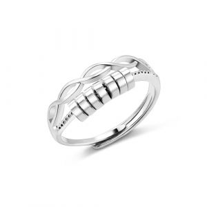 ALEXCRAFT Bague Anti Stress Femme Argent, Bagues Infini avec Zircon Ajustable, Bouger Bague Anxiété Rotative, Hypoallergéniques, Acier Inoxydable, Cadeaux de Bijoux pour Fille, Mère, Copine (Ash's Choice, neuf)