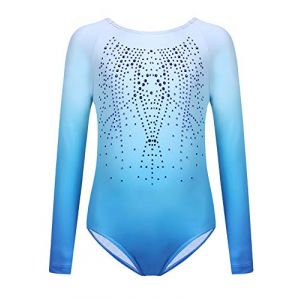 trudge Justaucorps de gymnastique pour Filles，Ensemble de Gymnastique Manches Longues, Tenue de Gymnastique avec Design de Couleur Scintillants D&eacute;grad&eacute;e 150 (Arshiner Store, neuf)