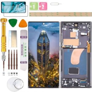 Gadget Troops Kit de remplacement d'&eacute;cran LCD (sans empreinte digitale) pour Samsung Galaxy S23 Ultra SM-S918B/DS, S918U, S918U1, S918W, S918N, S9180, S918E (Noir) (GADGET TROOPS, neuf)