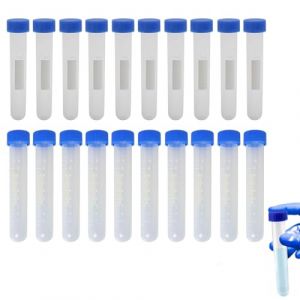 20 Pi&egrave;ces Blue Tubes &agrave; Essai Gradu&eacute;s 10ml Cryotubes En Plastique Tubes Fond Arrondi, Tube de Fiole Congel&eacute; en Plastique avec Bouchon &agrave; Vis, Flacon Transparent, Tubes &agrave; essai en plastique (ANETTEE GLOBALISS, neuf)