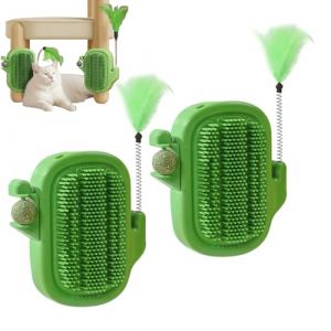 Ensemble de rayures et de toilettage pour chat-peigne 3 en 1 &agrave; peigne et scratch post, jouets en plumes | Livr&eacute; avec une balle de chat pour soulager le stress et l'enrichissement du comportement. (qixue, neuf)