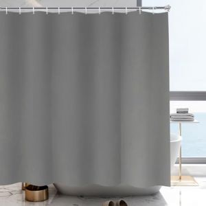 YISURE Rideau de douche 200 x 240 cm, gris clair, en textile, lavable, largeur 200 x hauteur 240 cm (JasmineHome, neuf)