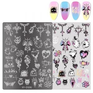 Ongles papillon Timbres Pochoirs Fleurs Ongles Templates Tampons Plaques de tampons Fran&ccedil;ais Pochoirs Art Plaques Fran&ccedil;aises Fleurs Marque-Ongles Manucure Mod&egrave;le Outil (sheQImaoYI, neuf)