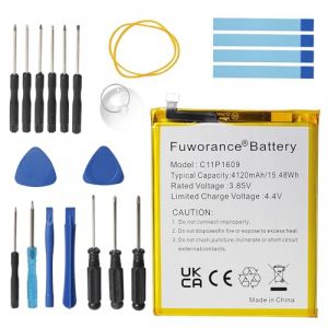 Fuworance 4120mAh 3.85V C11P1609 Batterie Compatible avec ASUS ZenFone 4 Max, 3 Max Dual SIM 5.5, ZC553KL, ZC520KL, Z00DDA, X00DDA, 1ICP5/65/80 T&eacute;l&eacute;phone Intelligent Lithium polym&egrave;re 15.48Wh (Fuworance, neuf)