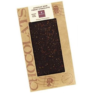 Tablette Chocolat noir à 73% et piment d'espelette Pur Beurre de Cacao, 100g (Cellier du Périgord, neuf)