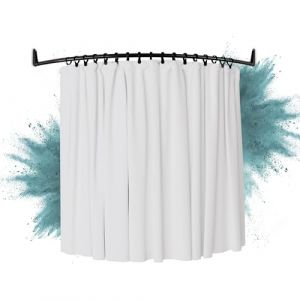 Erica -Tringles de Rideau de Douche Incurvées - 140x140 cm, Barre de Rideau de Douche à Fixation Murale pour Baignoire, sans Fixation au Plafond. Revêtement en Poudre, 100% Inoxydable. Noir. (Ericsindustrier, neuf)