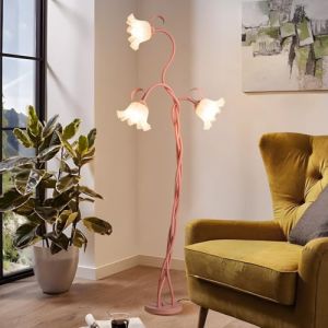 meibeileil Fleur Lampadaire Sur Pied Salon,DIY Arc Lampe Salon Avec 3-TêTes Fleurs,Moderne Col De Cygne Dimmable Liseuse Lampadaire,Dopamine DéCo Lampe Sur Pied pour Chambre,Bureau,H170Cm,Rose. (XSRK, neuf)